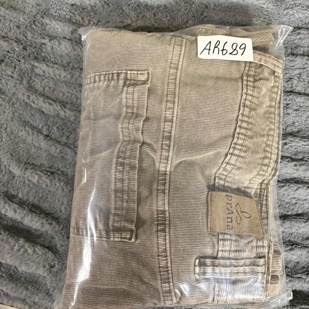 prAna Mens Slim Fit Corduroy Pants 38x32 Brown Fine Wale 5-Pocket Straight Leg